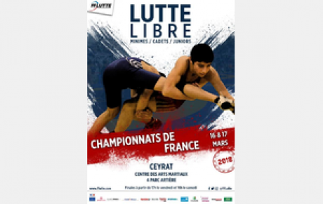 CHAMPIONNATS DE FRANCE MINIMES, CADETS, JUNIORS LUTTE LIBRE 2018