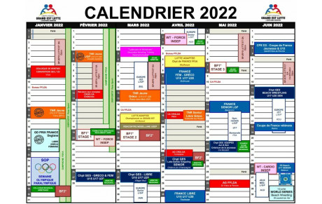Calendrier 2022 / Mise à jour